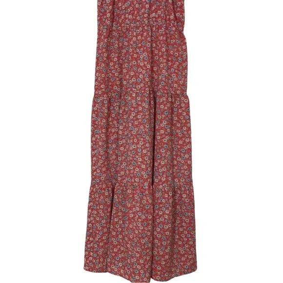 NWOT Orange & Blue Floral Tiered Maxi Dress - Picture 7 of 14